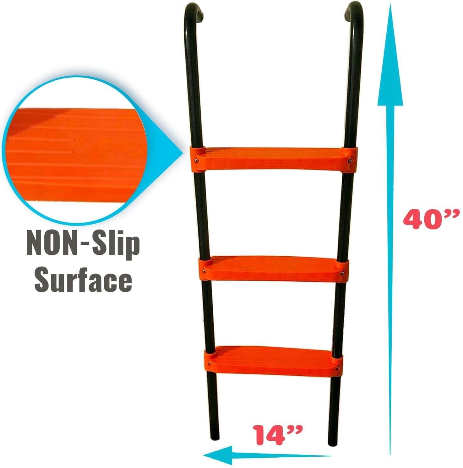 N1Fit Trampoline Ladder - 40x14 Universal Trampoline 3 Step Ladder for Kids -...