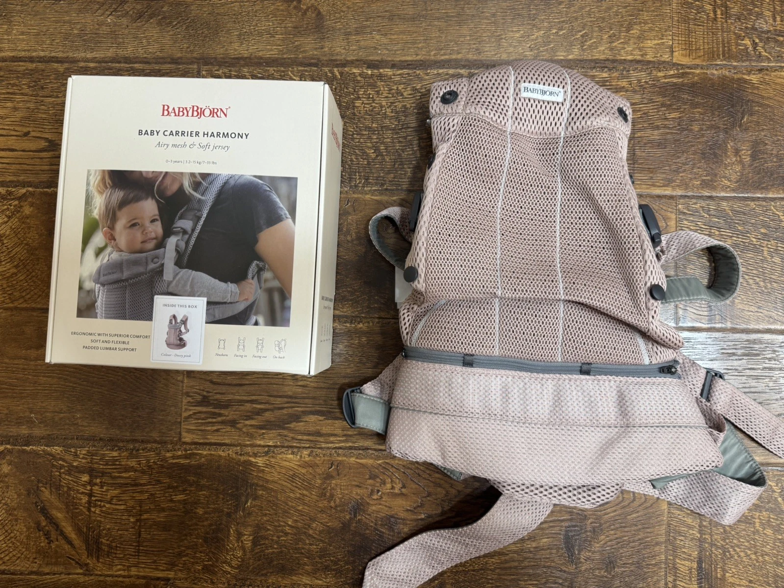 Babybjorn Harmony Baby Carrier - Airy Mesh - 0-3 Years - Dusty Pink