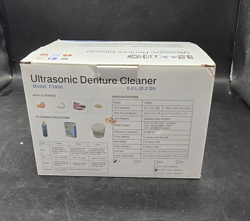 F3900 Ultrasonic Denture/Aligner/Retainer Cleaner Dental Sleep Apnea Jewelry - Picture 3 of 6