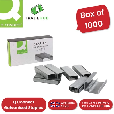 Q-Connect Galvanised Staples 24/6 mm – Durable, Reliable, Pack Of 1000 Staples