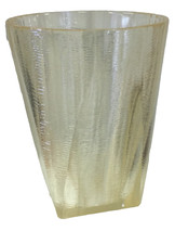 Anna's Linen Bathroom Waste Basket clear sturdy decorative wave design New