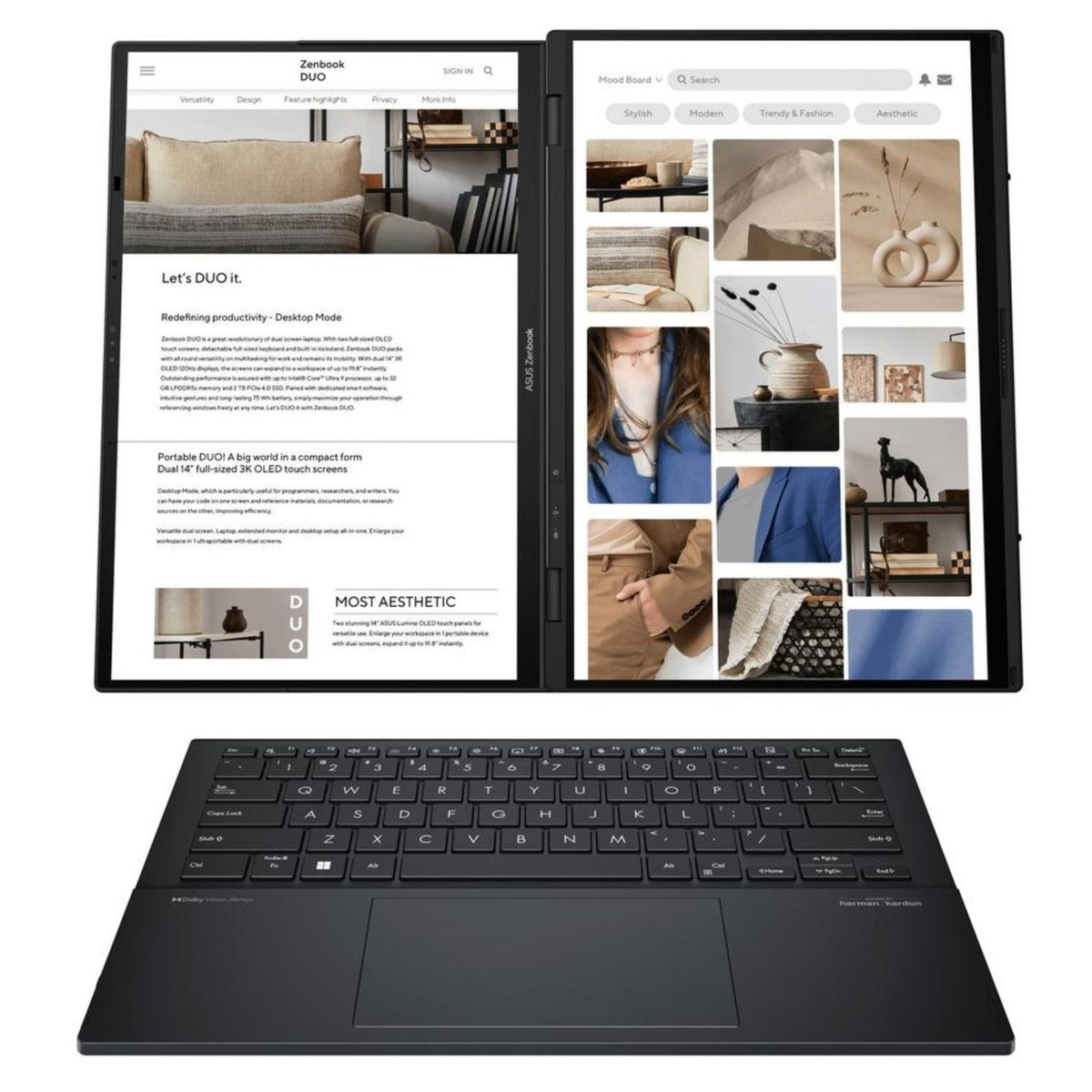 【美品】ASUS Zenbook DUO UX8406MA Asus Zenbook DUO OLED UX8406MA-PZ221WS | 14inch 3K 120Hz Touch | Intel