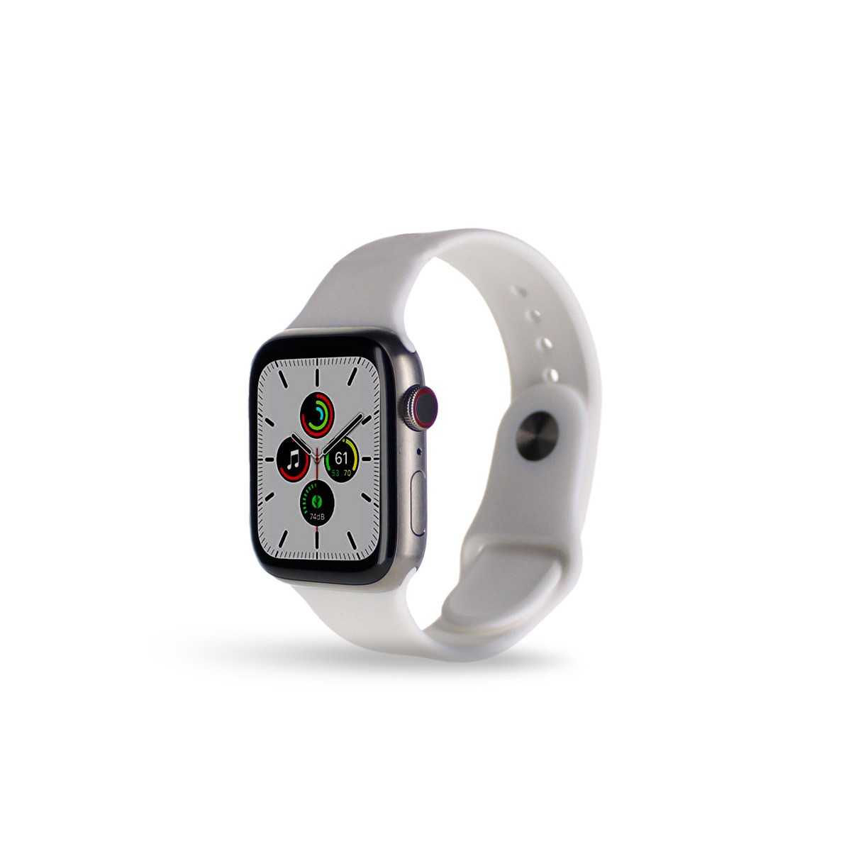 Apple Watch S7 45mm GPS/LTE Silver Titanium White Band ML8W3LL/A 