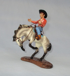 Hagen Renaker Horse Specialties Bronco Red Shirt Cowboy dun buckskin odd base