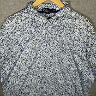 Polo Ralph Lauren Shirt Mens 2XL Floral All Over Micro Print Pony 100% Cotton