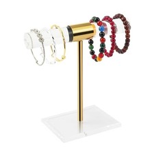 Acrylic Bracelet Holder Display Stand, Tangle-Free T-Bar Necklace 1 Tier