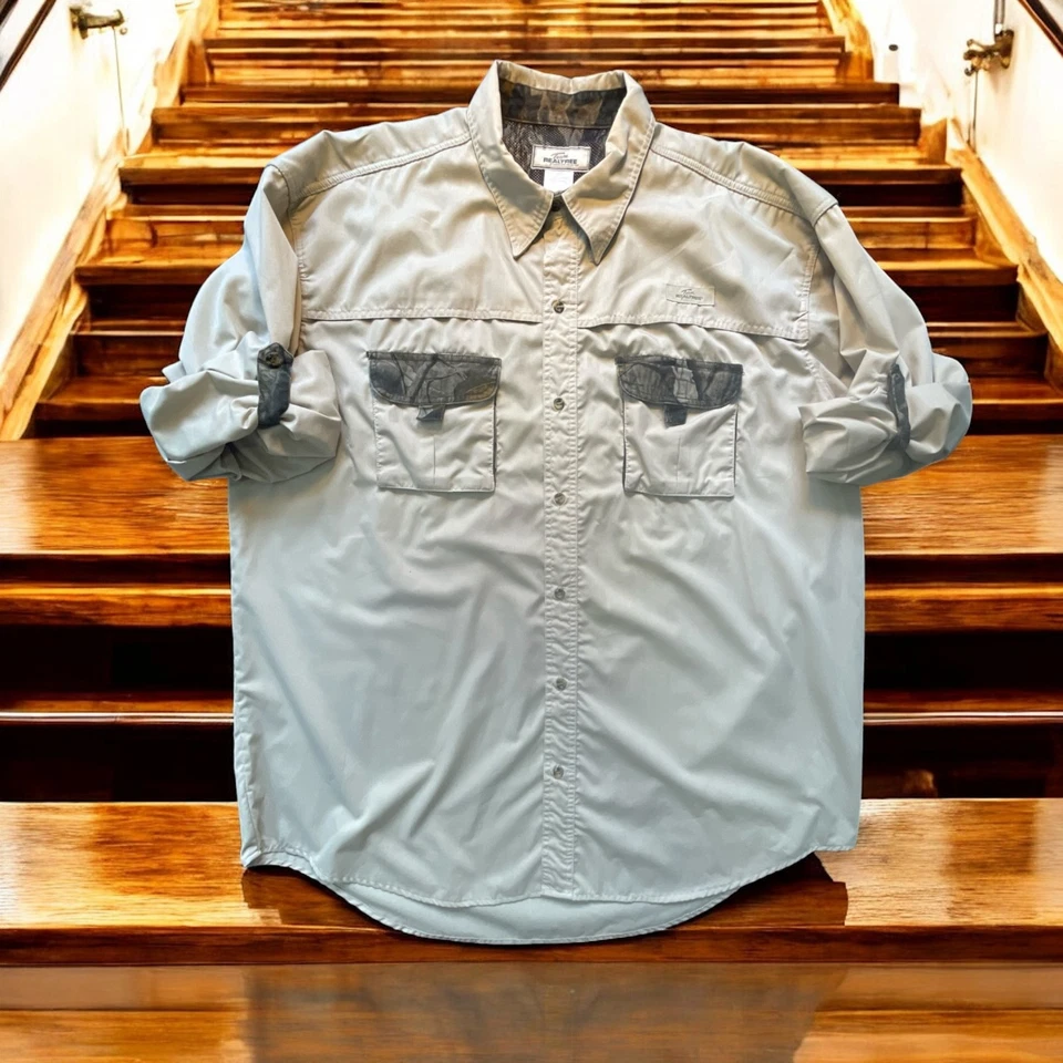 Camisa Camuflada RealTree Para Hombres 2-XL Manga Larga Marrón Camuflaje Caza Aire Libre Foto 2 de 4