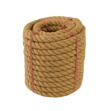 1 Inch x 100 Ft Natural Jute Rope, 25mm Thick Twisted Manila Rope