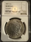 1897-S Morgan Silver Dollar AU Details Cleaned NGC Slab Light Toning