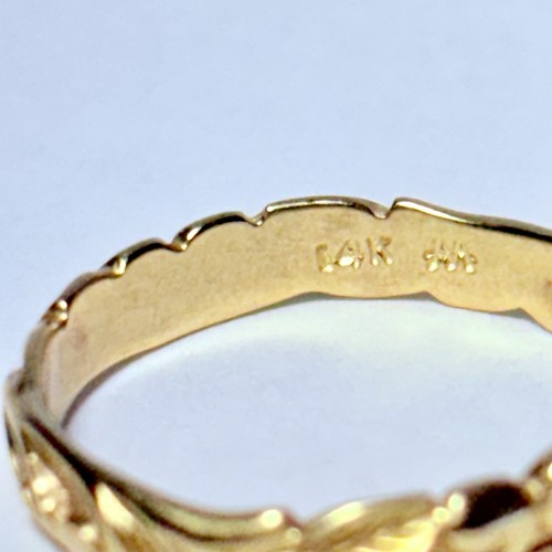 Maui Divers 14K Yellow Gold Hawaiian Heirloom Scroll 3.3mm Size 5 Band Ring 1.7g - Picture 6 of 6