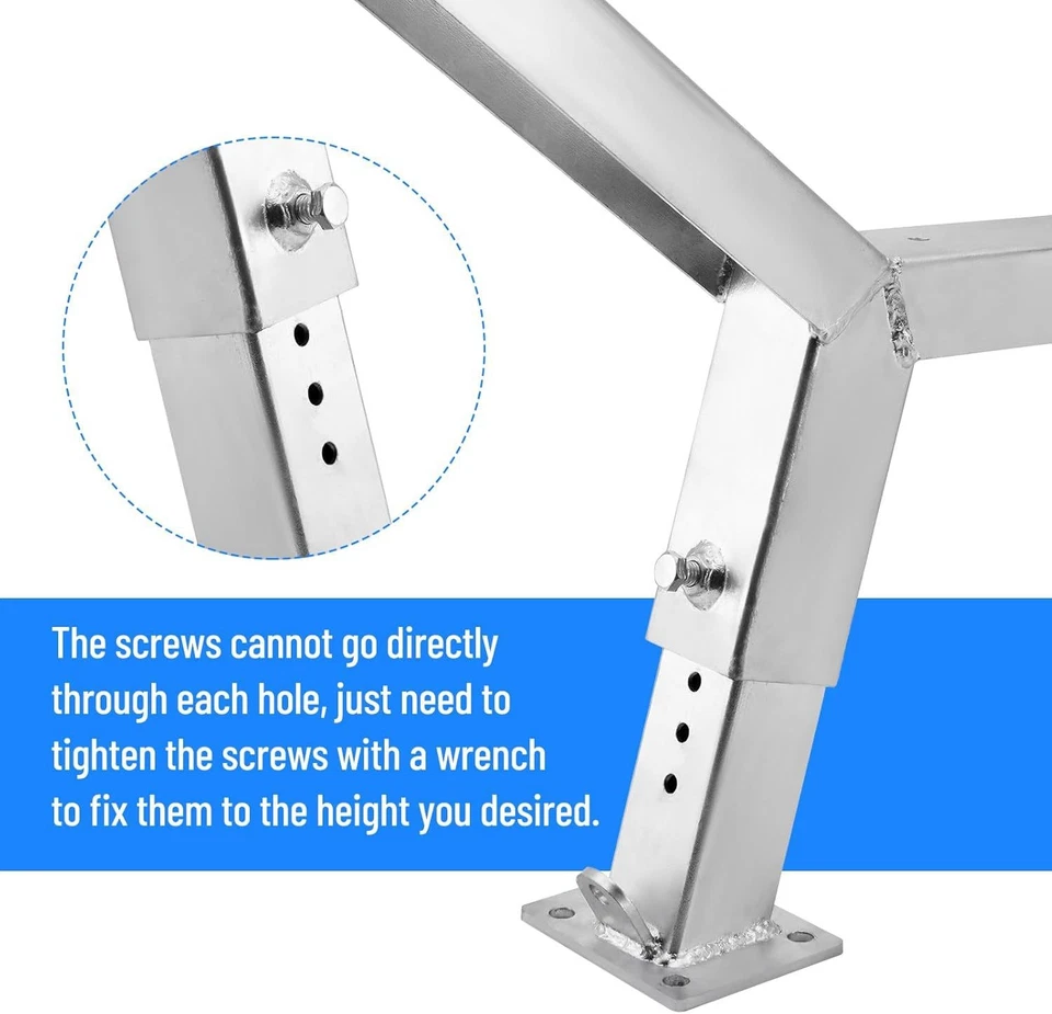 Soporte de cabrestante para remolque de barco con rodillo altura ajustable montaje de cabrestante de barco plateado Foto 3 de 4