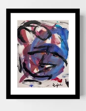 GUAJARDO Original Abstract Expressionism Bird Talk  14X11 Paper Signed Art