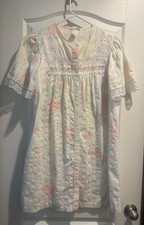Vintage Komar Floral House Nightgown Lace Prairie Grandmacore Cottagecore Sz S