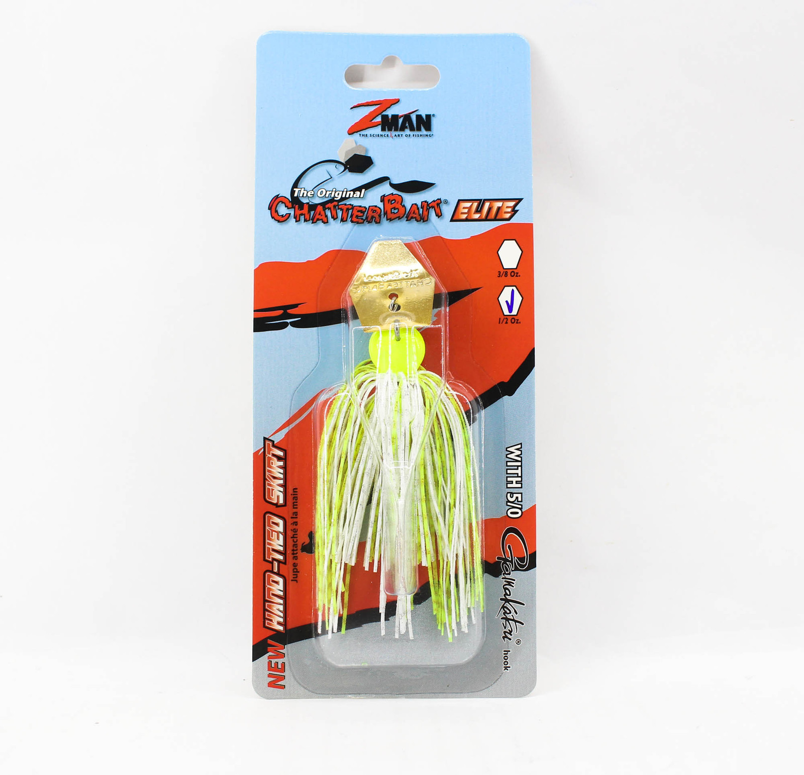 Zman Chatterbait Elite 1/2 oz Sinking Lure Chart White (1539) - Image 1