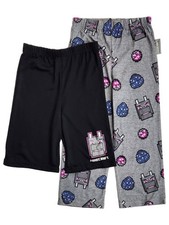 Minecraft Boys Gray Minecraft Pajama Bottoms Sleep Pants Shorts Set S 4-5