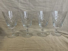 Crystal Cut Glass Cordial Glasses Set Of 4 Clear