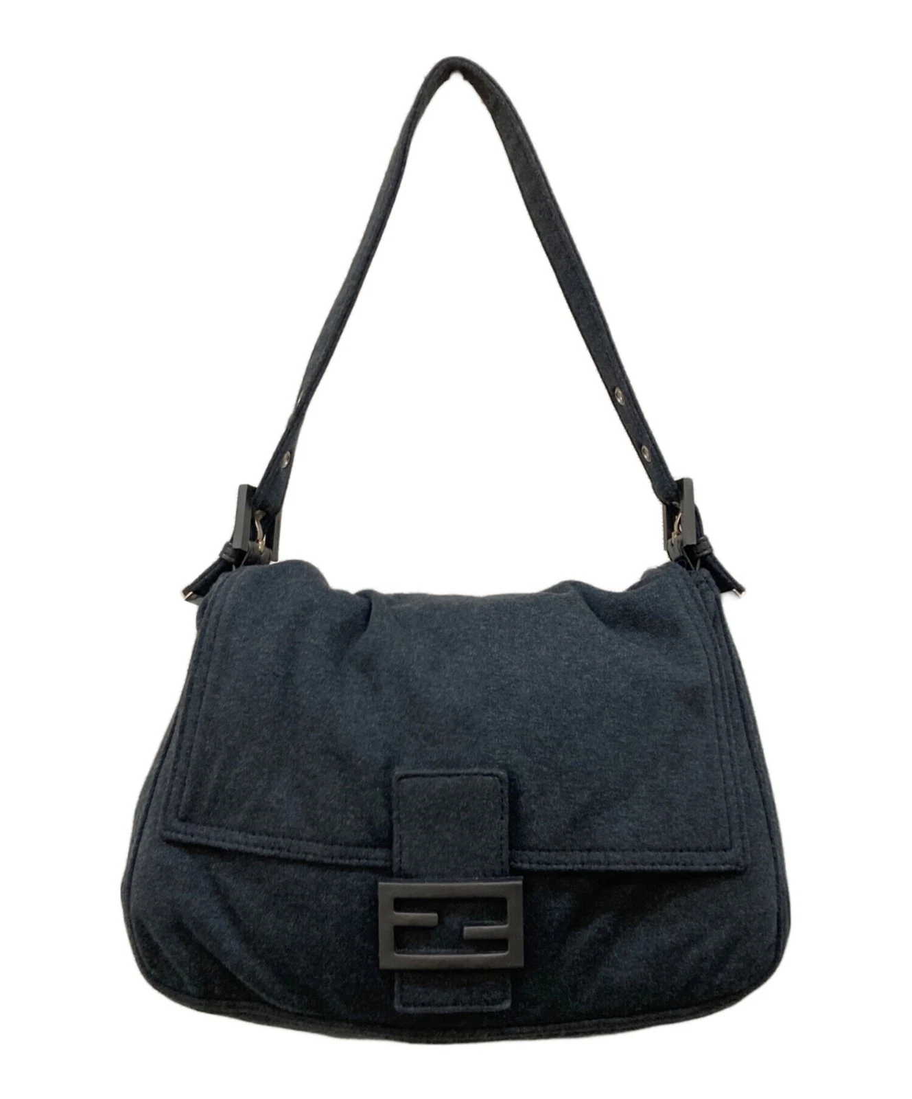 Fendi — Fendi Sweat Fabric Mamma Bucket Tote Bag 26325 Gray #TFB3861