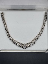 Sterling Silver Gold Plated .70 Carat Diamond Necklace 18 Inches