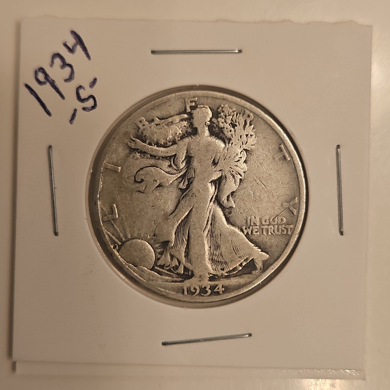 1934-S Walking Liberty Walking Half Dollar