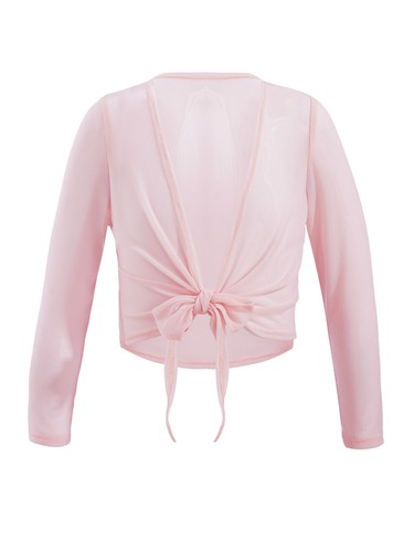 Kid Girls Ballet Dance Wrap Tops Gymnastics Ice Skate Long Sleeve Shrug Cardigan - Picture 6 of 70