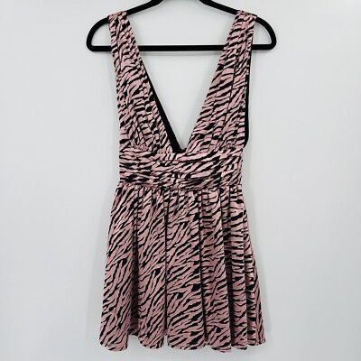 NBD Womens Dress Sz XSmall Pink Black Zebra Print Velvet Velour