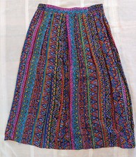 VTG Norton McNaughton 80s Retro Pleated Geometric Colorful Skirt Womens 12