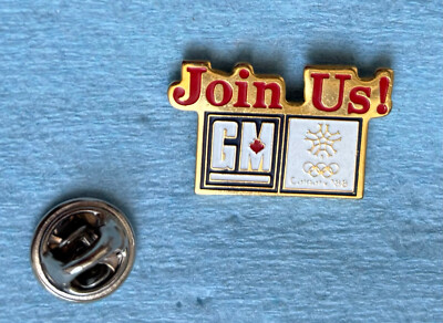 GM Sponsor Calgary 1988 Winter Olympics Join Us Pin