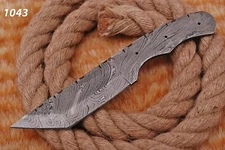 8"CUSTOM HAND FORGED DAMASCUS STEEL HUNTING BLANK BLADE KNIFE FULL TANG AH-1043