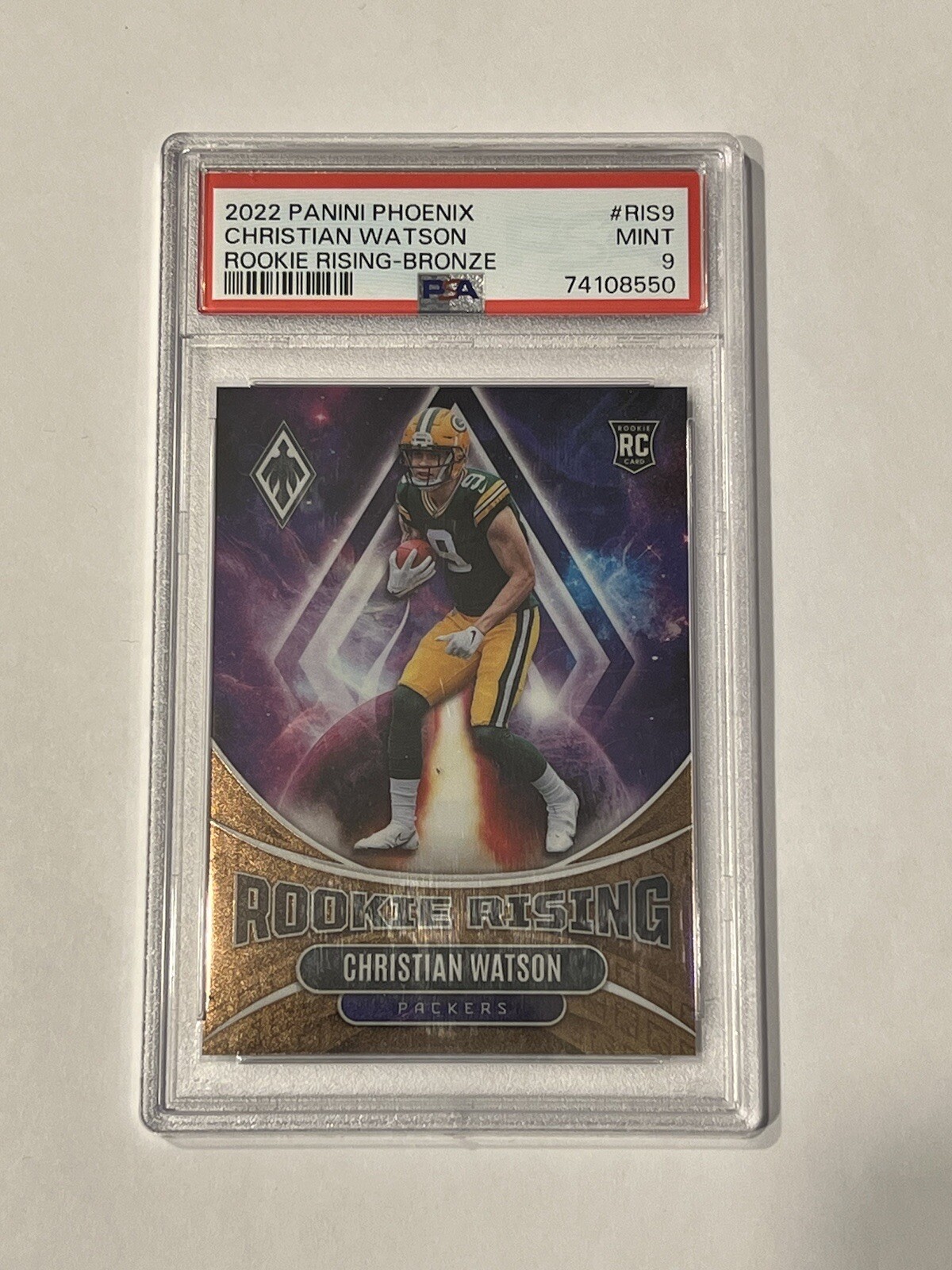 Christian Watson Panini Phoenix Rookie Rising #RIS9 Bronze