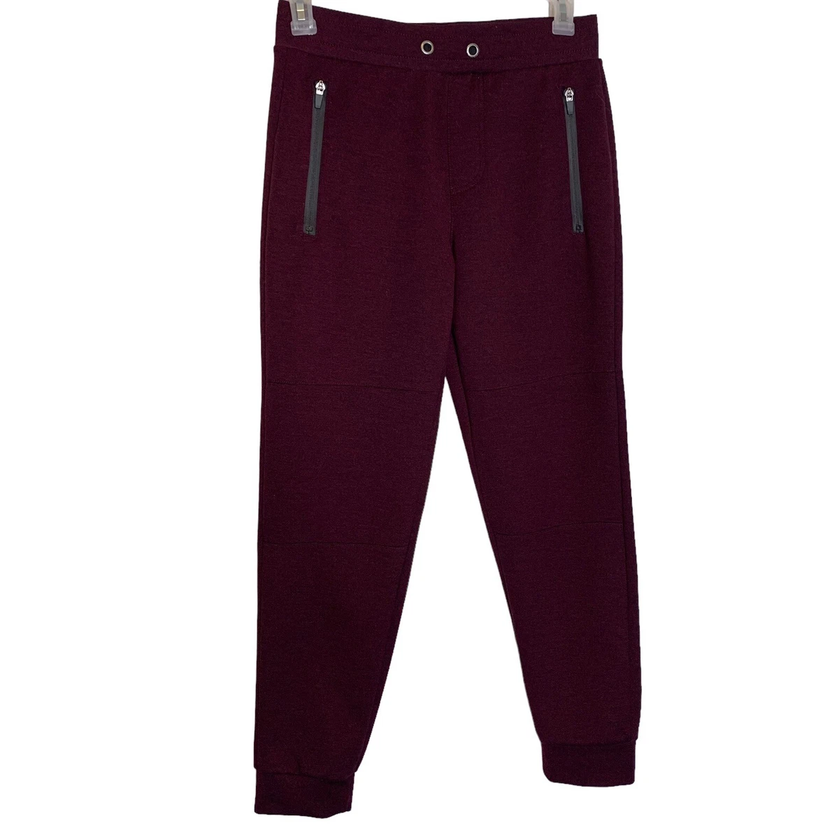 Aeropostale Sweatpants Womens Small Burgundy Zip Pockets