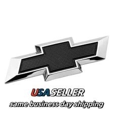 Chrome Black Steering Wheel Bowtie Overlay Chevy Silverado 14-24 Emblem Badge