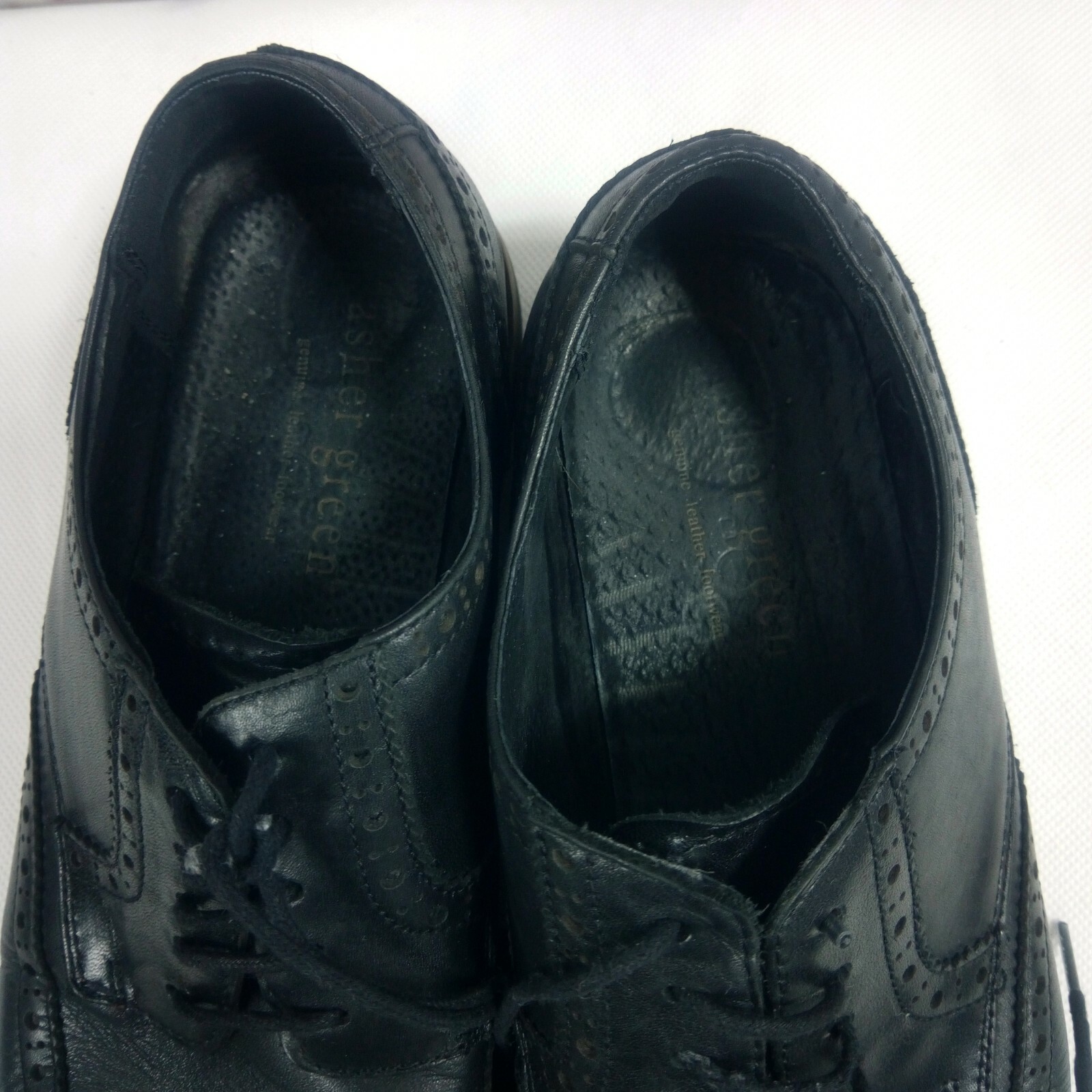 SAOLA Scarpe eleganti Oxford a coda di rondine traforate in vera pelle verde cenere da uomo 8 5EEE
