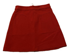 Anthropologie Maeve Red Back Zipper Rayon Blend Mini Skirt Size 8 Turkey