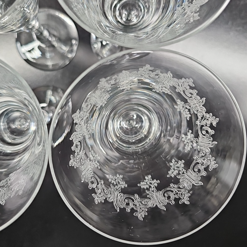 4 Bryce Charlene Water Goblets Set Depression Floral Cut Etch Clear Stemware Lot - Picture 14 of 24