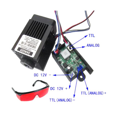 2500mw High Power Laser Engraver 450nm 2.5W Blue Laser Dot Module 12VTTL/Cutting