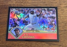 2003 Topps Chrome Black Refractor #196 C.C. Sabathia /199