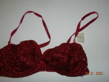 Alana Gale Intimates 116 Bra 34B burgundy bra lined NWT