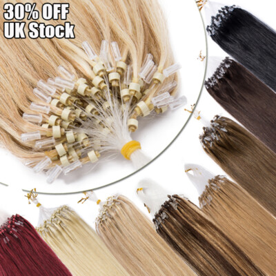 Remy Echthaar Microring Loop Haar Extensions Haarverlängerung 300 Strähnen Blond