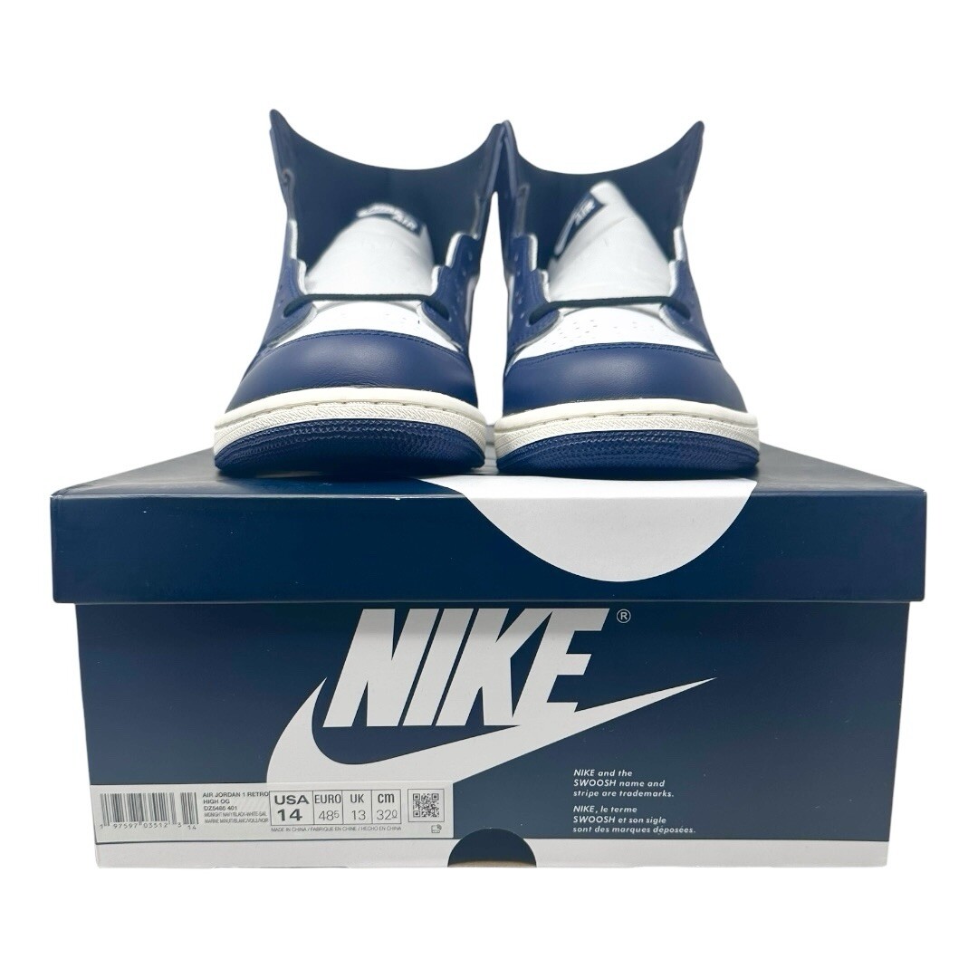Air Jordan 1 Retro High OG Midnight Navy Black White DZ5485401 Men\'s Size 14 Air Jordan 1 Retro High OG Midnight Navy/Black/White/Sail  main image 4
