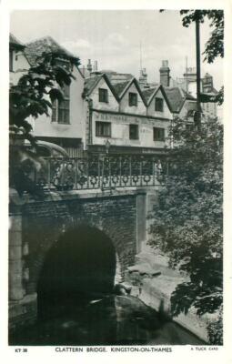 Kingston On Thames Surrey England Clattern Bridge OLD PHOTO