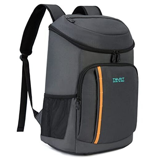Insulated 30-Can Backpack Cooler Leakproof Lightweight Dark Grey