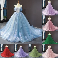 Princess Quinceanera Dress 3D Floral Off Shoulder Sweet 16 Party Girl Ball Gown