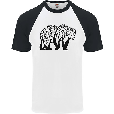 Bear Tree Animal Ecology Herren S/S Baseball T-Shirt