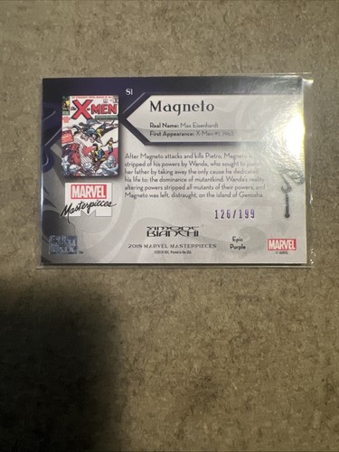 2018 Upper Deck Marvel Masterpieces Level 3 Epic Purple 126/199 Magneto #81 - Picture 2 of 2