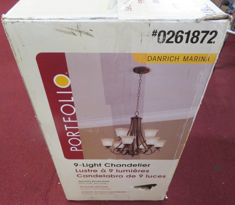 Lámpara de araña de bronce especial Portfolio 27 pulgadas 9 luces 0261872 Foto 4 de 4