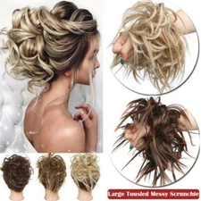 X-LARGE Messy Bun Hair Piece Scrunchie Updo Wrap Hair Extensions as Human Bun US