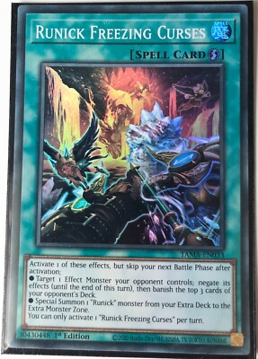 Yu-Gi-Oh! TCG Runick Freezing Curses TAMA-DE033 Super Rare 1. Auflage Near Mint