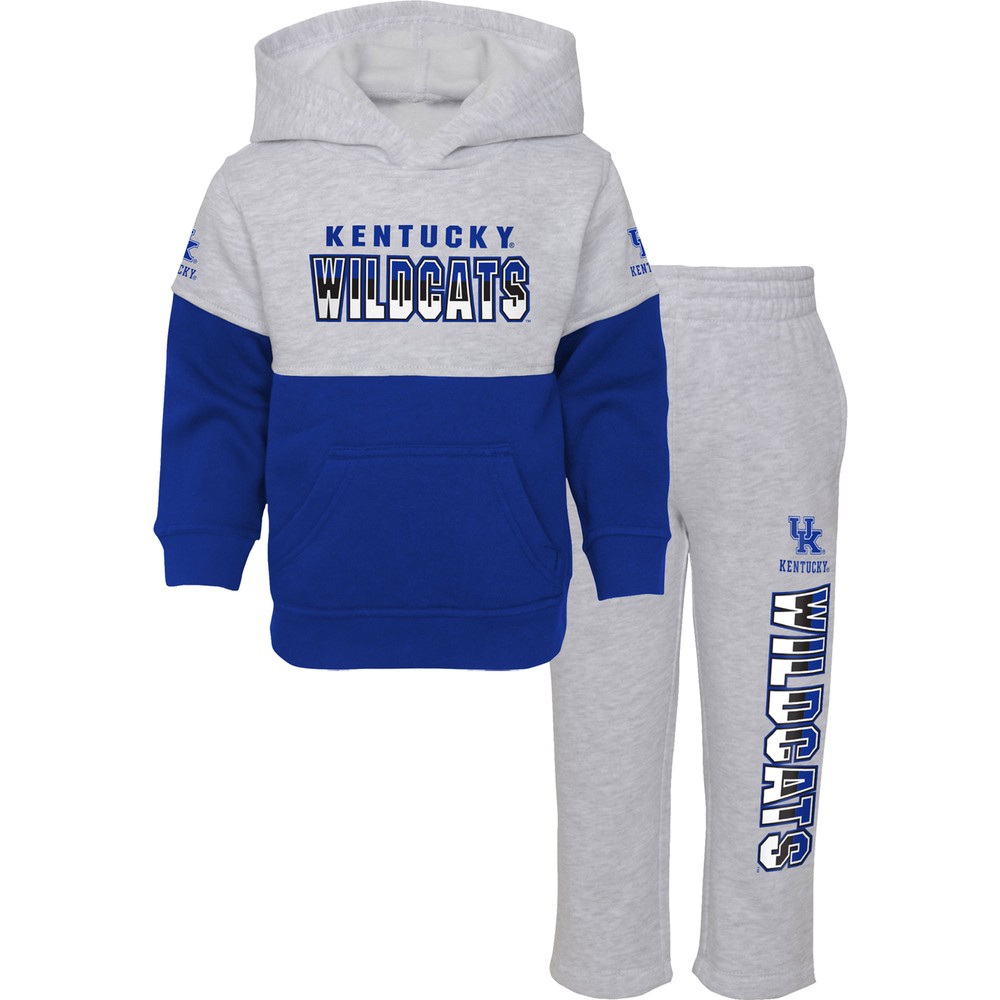 Toddler Heather Gray/Royal Kentucky Wildcats Playmaker Pullover Hoodie & Pants