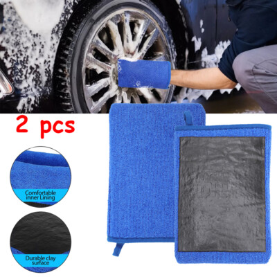 #ad #ad 2 Pack Microfiber Clay Bar Mitt Car Detailing Clay Glove Cleaning Wash Glove Rag $7.02
