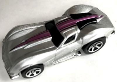Vtg Hot Wheels 1963 '63 Chevy Corvette Stingray Drop Top Metallic Silver & Pink